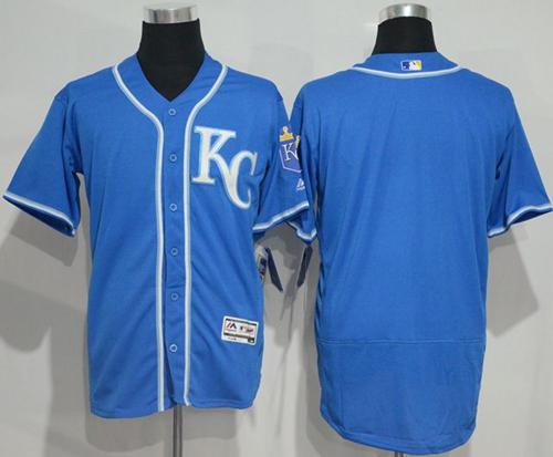 Royals Blank Royal Blue Flexbase Authentic Collection Stitched Jersey - Zenithce