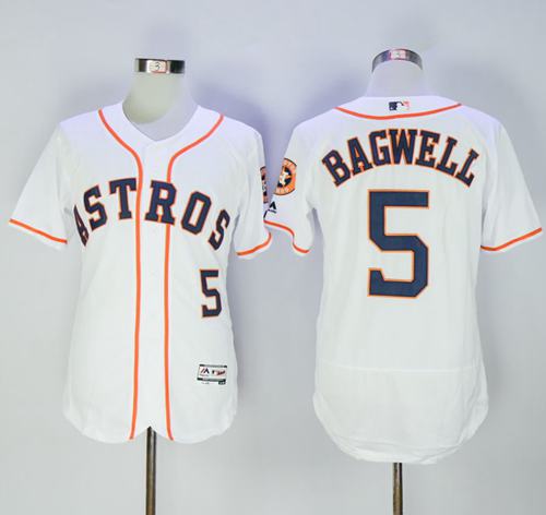 Astros #5 Jeff Bagwell White Flexbase Authentic Collection Stitched Jersey - Zenithce
