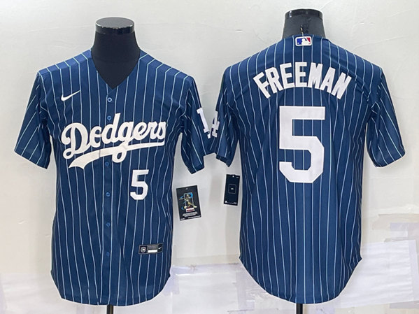 Los Angeles Dodgers #5 Freddie Freeman Navy Cool Base Stitched Jersey - Zenithce
