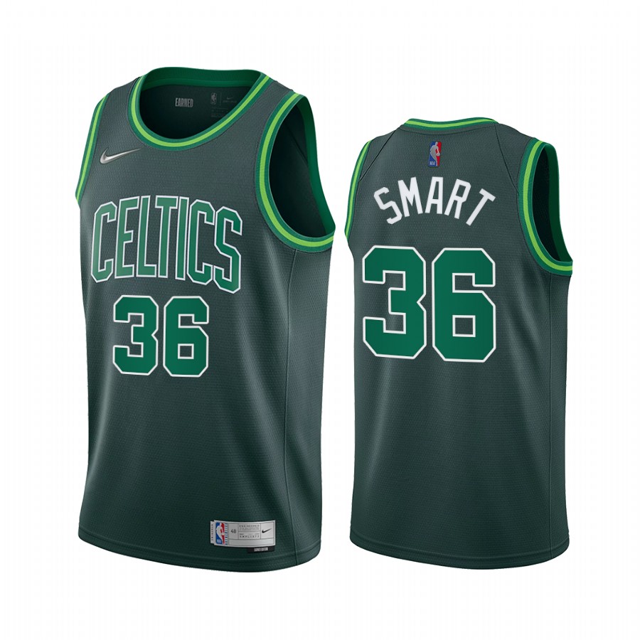 Boston Celtics #36 Marcus Smart Green Swingman 2020-21 Earned Edition Jersey - Zenithce