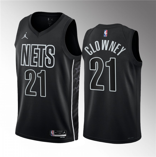 Brooklyn Nets #21 Noah Clowney Black 2023 Draft Statement Edition Stitched Jersey - Zenithce