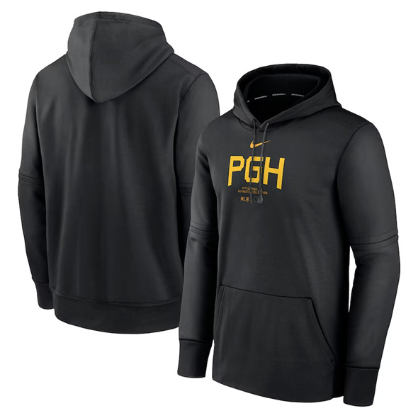 Pittsburgh Pirates Black Collection City Connect Practice Performance Pullover Hoodie - Zenithce