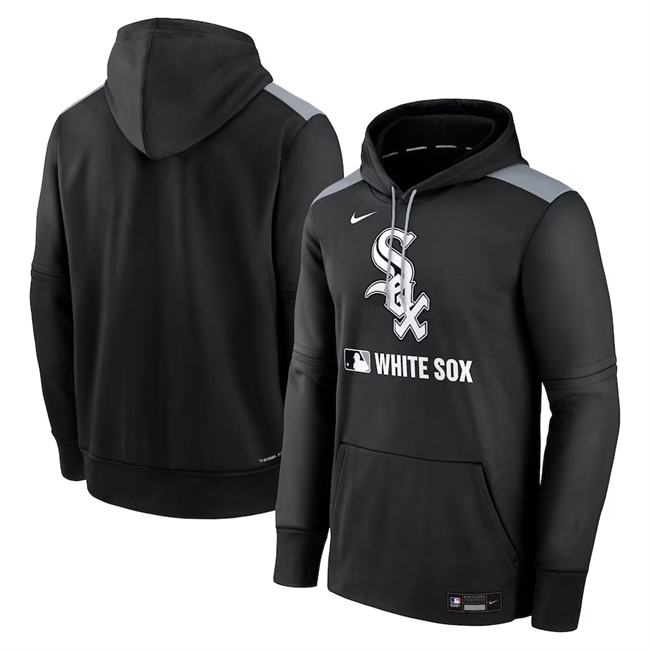 Chicago White Sox Black Collection Performance Pullover Hoodie - Zenithce