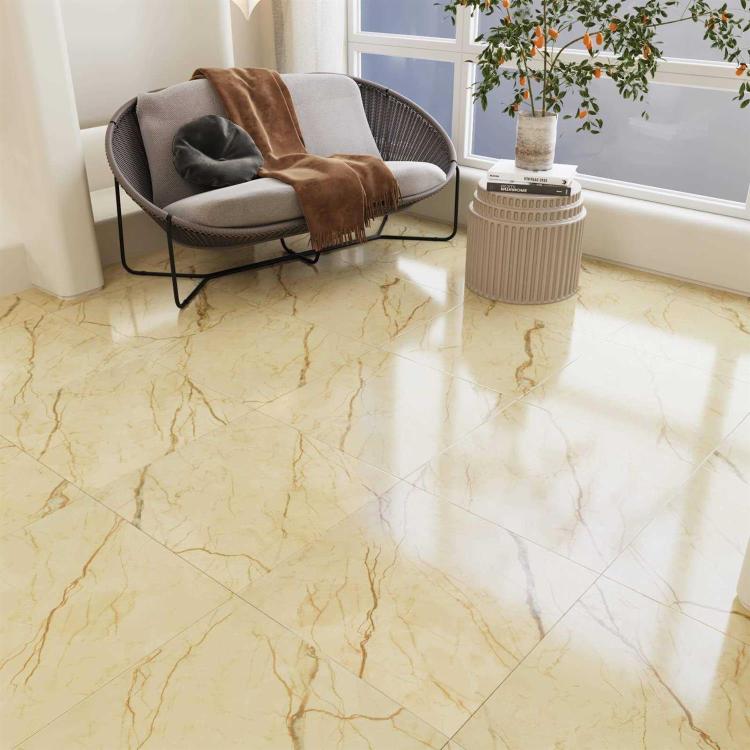 WESTICK Peel and Stick Floor Tile Grey Marble Vinyl Flooring Self Adhesive Waterproof Tile Removable Tile - Zenithce