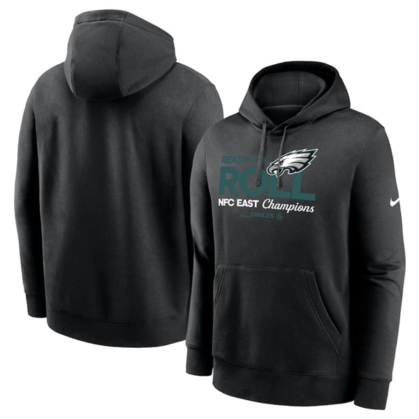 Philadelphia Eagles Black 2024 NFC East Champions Locker Room Trophy Collection Pullover Hoodie - Zenithce