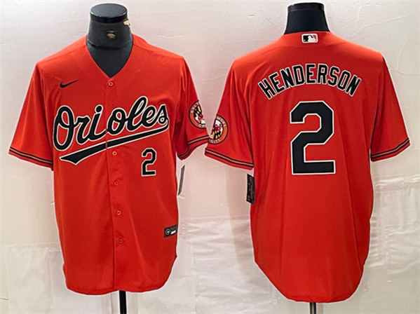 Baltimore Orioles #2 Gunnar Henderson Orange Cool Base Stitched Jersey - Zenithce