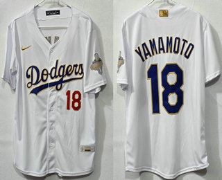 Los Angeles Dodgers #18 Yoshinobu Yamamoto White 2026 Gold Collection Limited Jersey - Zenithce