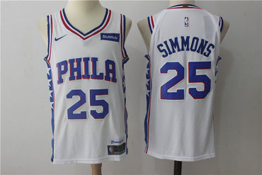 Philadelphia 76ers #25 Ben Simmons White 2017-2018 Swingman Stubhub Stitched Jersey - Zenithce