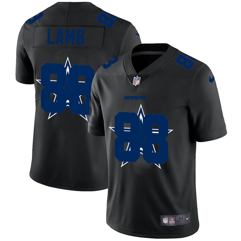 Dallas Cowboys #88 CeeDee Lamb Black Shadow Logo Limited Stitched Jersey - Zenithce