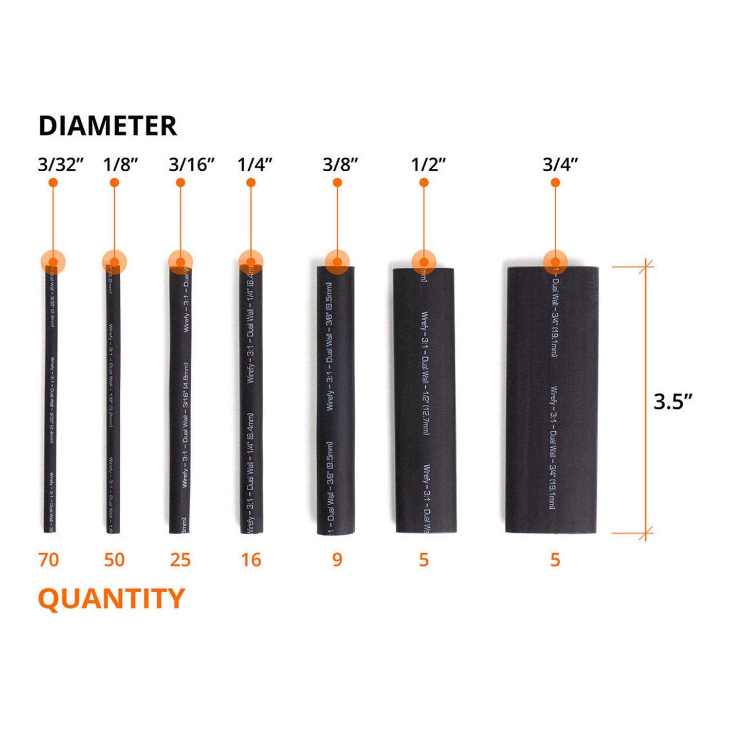 Wirefy Heat Shrink Tubing 3:1 Ratio - Zenithce