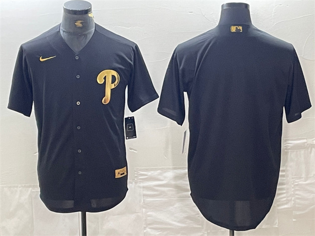 Philadelphia Phillies Blank Black Cool Base Stitched Jersey - Zenithce