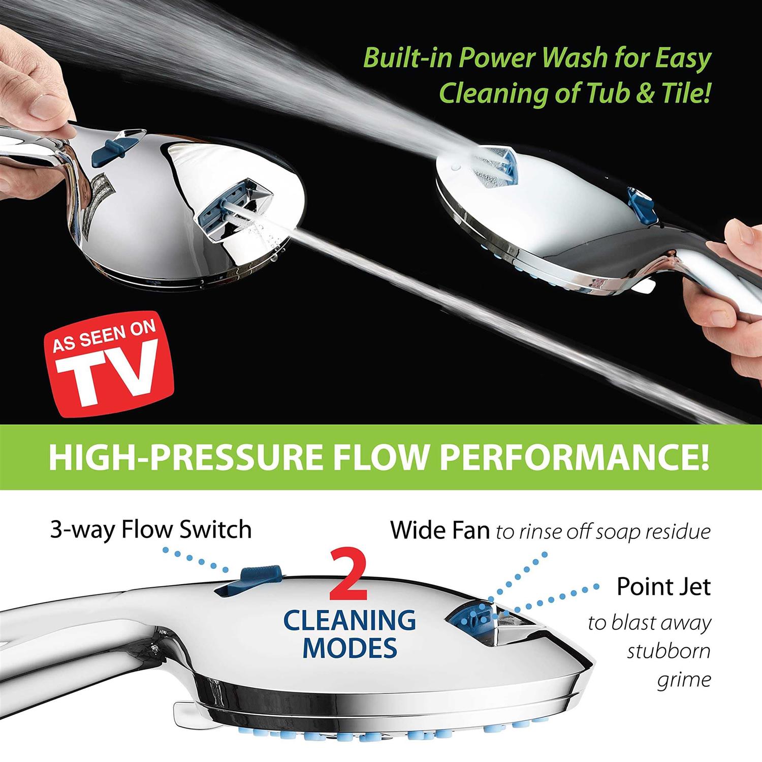 Hotel Spa AquaCare High Pressure 8-mode Handheld Shower Head - Zenithce