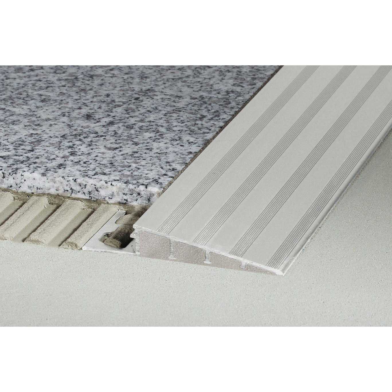 Schluter RENO-RAMP Satin Aluminum Reducer Tile Edge - Zenithce