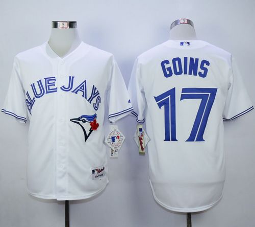 Blue Jays #17 Ryan Goins White Cool Base Stitched Jersey - Zenithce