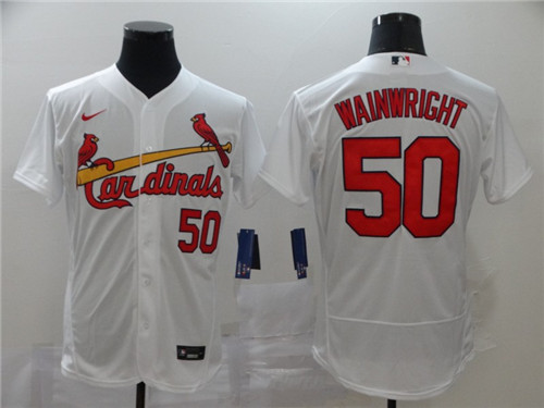 St. Louis Cardinals #50 Adam Wainwright White Flex Base Stitched Jersey - Zenithce