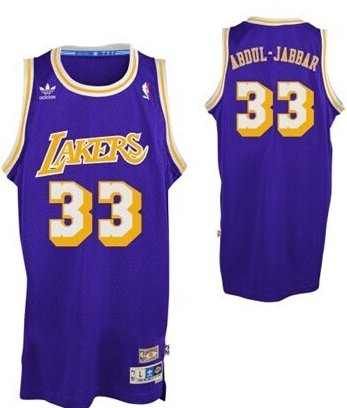 Los Angeles Lakers #33 Kareem Abdul-Jabbar Purple Swingman Throwback Jersey - Zenithce