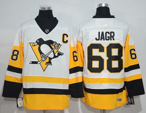 Penguins #68 Jaromir Jagr White New Away Stitched Jersey - Zenithce