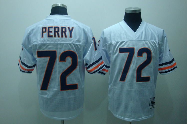 Mitchell Ness Bears #72 William Perry White Stitched Throwback Jersey - Zenithce