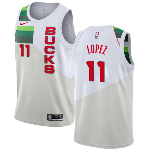 Bucks #11 Brook Lopez White Swingman Earned Edition Jersey - Zenithce