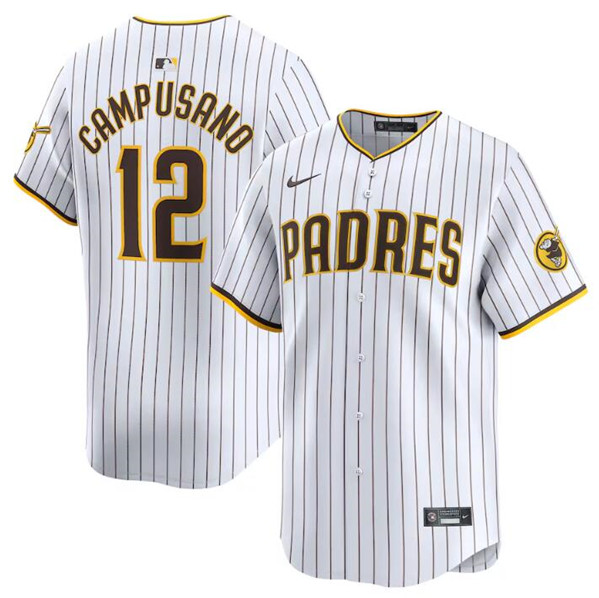 San Diego Padres #12 Luis Campusano White 2024 Home Limited Stitched Jersey - Zenithce