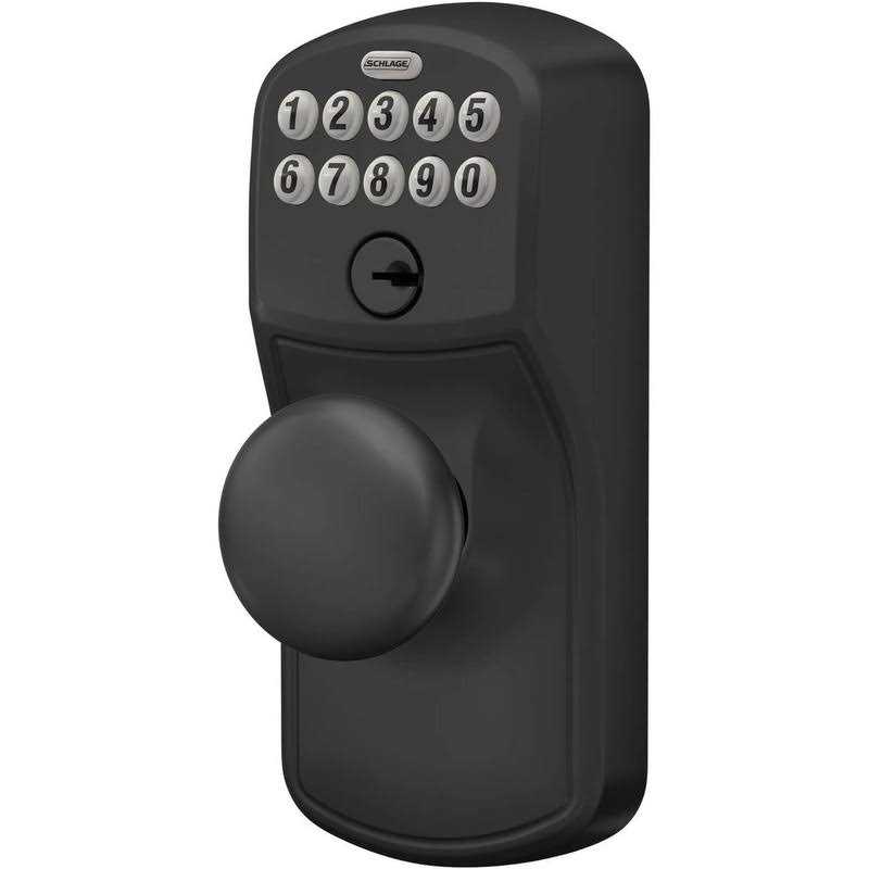 Schlage FE365-CAM-GEO Camelot Electronic Handleset with Georgian Knob - Zenithce