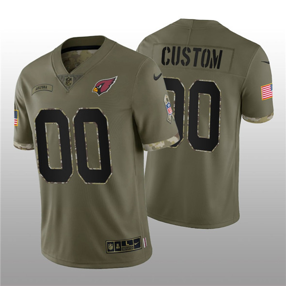 Arizona Cardinals Customized Custom 2022 Olive Salute To Service Limited Stitched Jersey - Zenithce