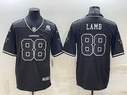 Dallas Cowboys #88 CeeDee Lamb Black With 1960 Patch Limited Stitched Football Jersey - Zenithce
