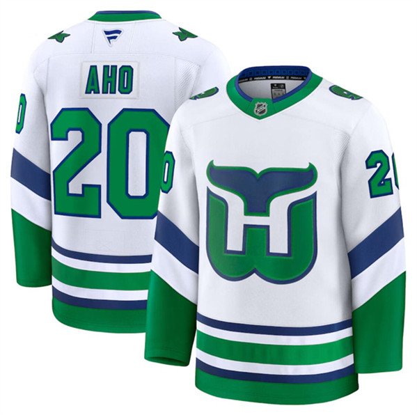 Carolina Hurricanes #20 Sebastian Aho White 2024-25 Throwback Stitched Jersey - Zenithce