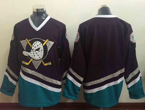 Ducks Blank Purple Turquoise CCM Throwback Stitched Jersey - Zenithce