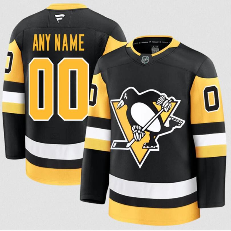 Pittsburgh Penguins Custom Black 2024-25 Home Stitched Jersey - Zenithce