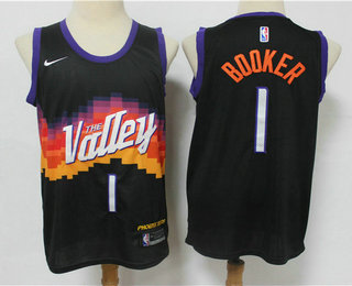 Phoenix Suns #1 Devin Booker Black 2021 City Edition Swingman Jersey - Zenithce