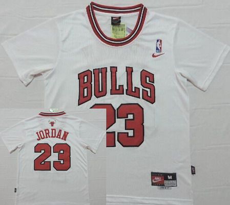 Chicago Bulls #23 Michael Jordan Revolution 30 Swingman White Short-Sleeved Jersey - Zenithce