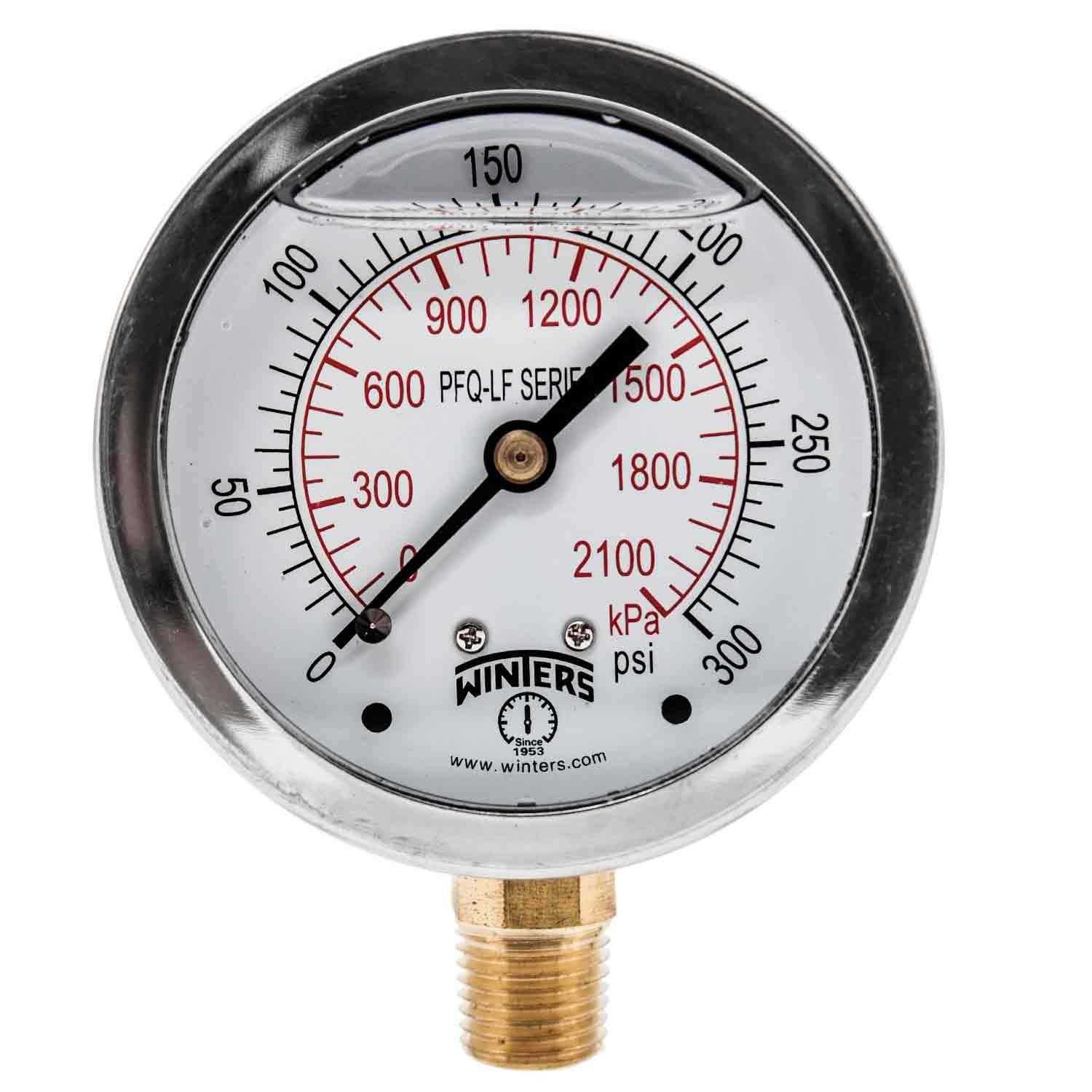Winters PFQ800 Ss Liquid Filled Pressure Gauge - Zenithce