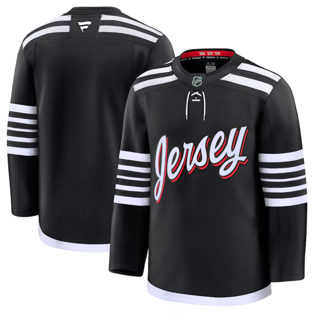 New Jersey Devils Blank Black 2024-25 Alternate Stitched Jersey - Zenithce