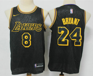 Los Angeles Lakers ##8 #24 Kobe Bryant Black 2020 City Edition Stitched Jersey - Zenithce