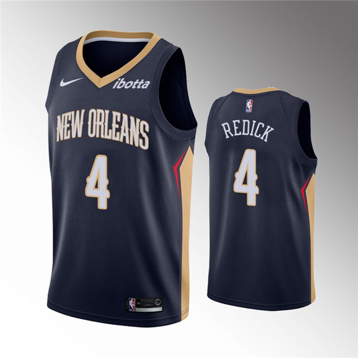 New Orleans Pelicans #4 J.J. Redick Navy Icon Edition Stitched Jersey - Zenithce