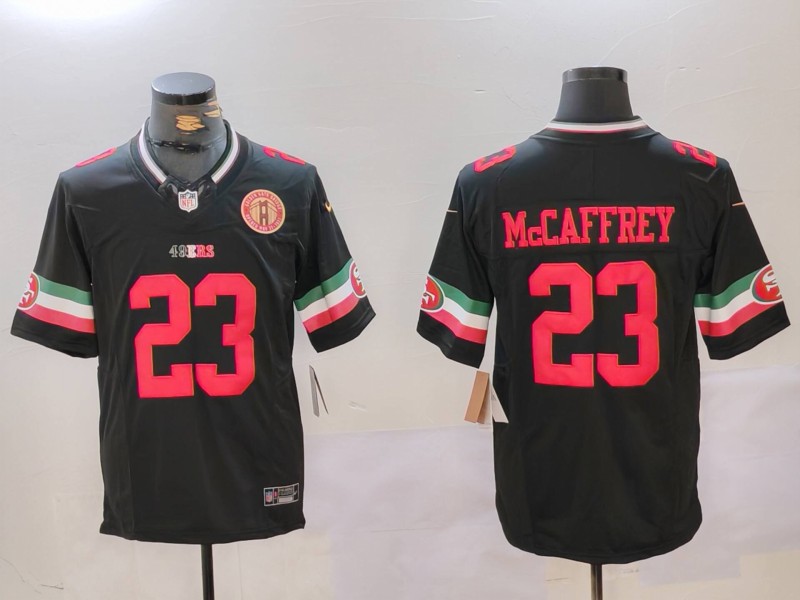 San Francisco 49ers #23 Christian McCaffrey Black F.U.S.E. Mexico With Gate Bridge Patch Vapor Limited Stitched Jersey - Zenithce