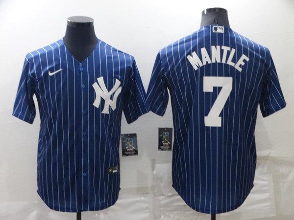 New York Yankees #7 Mickey Mantle Navy Cool Base Stitched Jersey - Zenithce