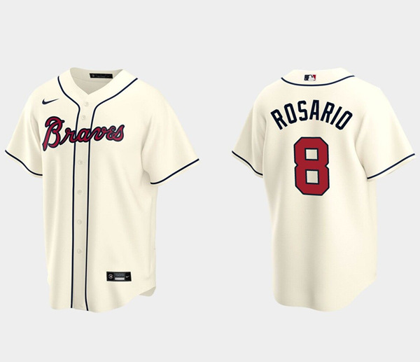 Atlanta Braves #8 Eddie Rosario Cream Cool Base Stitched Jersey - Zenithce