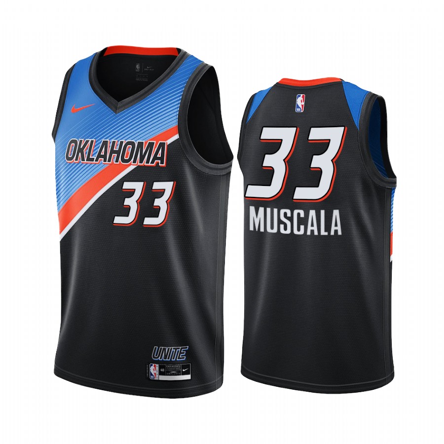 Thunder #33 Mike Muscala Black Swingman 2020-21 City Edition Jersey - Zenithce