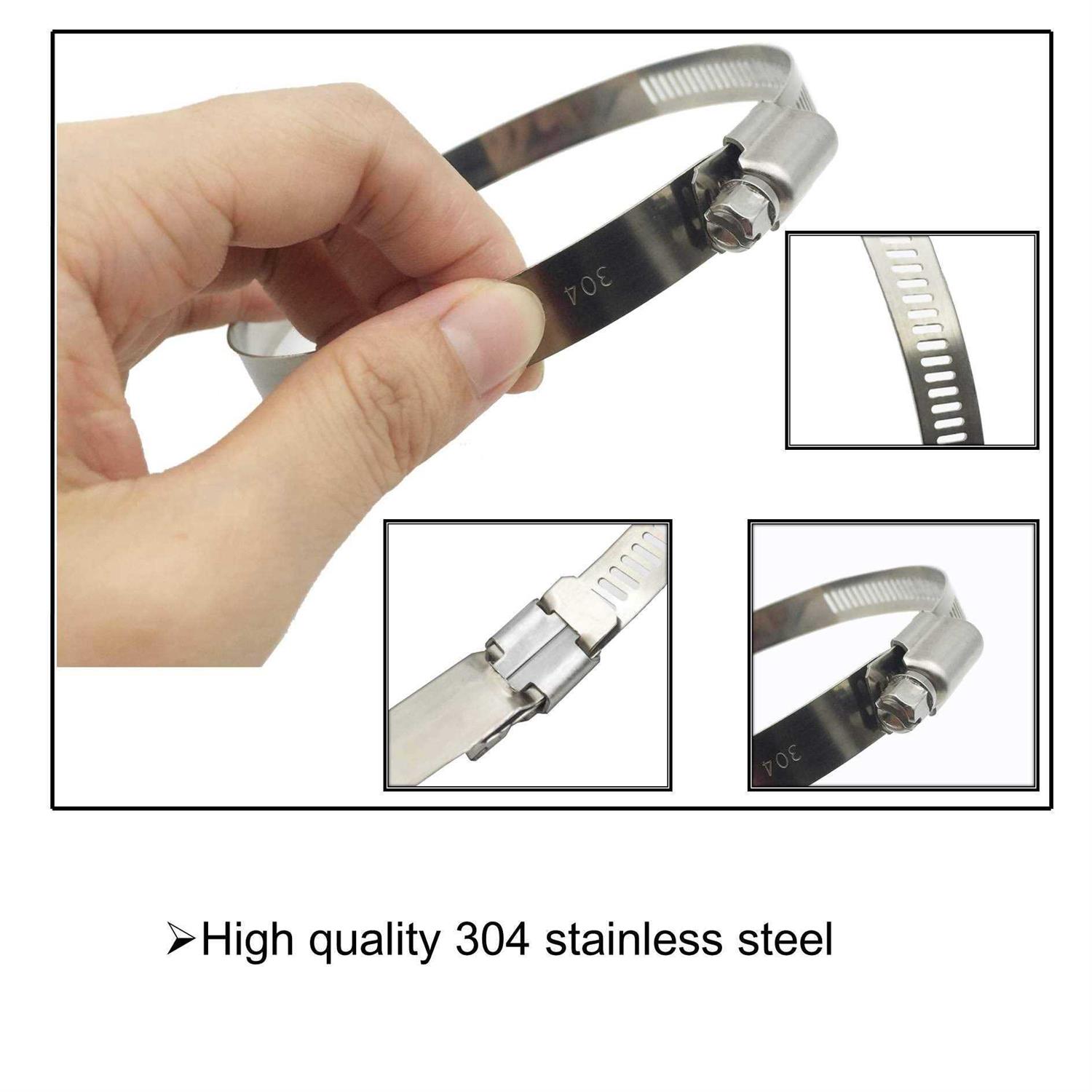 Eesteck Adjustable 304 Stainless Steel Duct Clamps Hose Clamp Pipe Clamp Air Ducting Clamp worm drive Hose Clamps - Zenithce