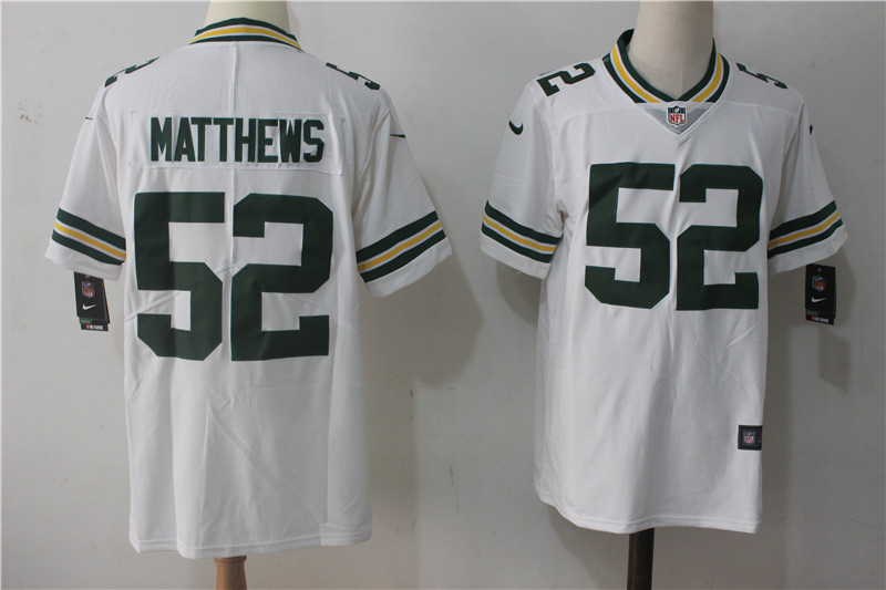 Green Bay Packers #52 Clay Matthews White Stitched Vapor Untouchable Limited Nike Jersey - Zenithce