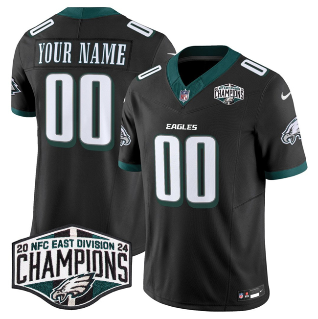 Philadelphia Eagles Custom Black 2024 New NFC East Champions F.U.S.E. Vapor Untouchable Limited Stitched Jersey - Zenithce