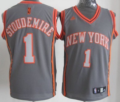 New York Knicks #1 Amare Stoudemire Gray Shadow Jersey - Zenithce