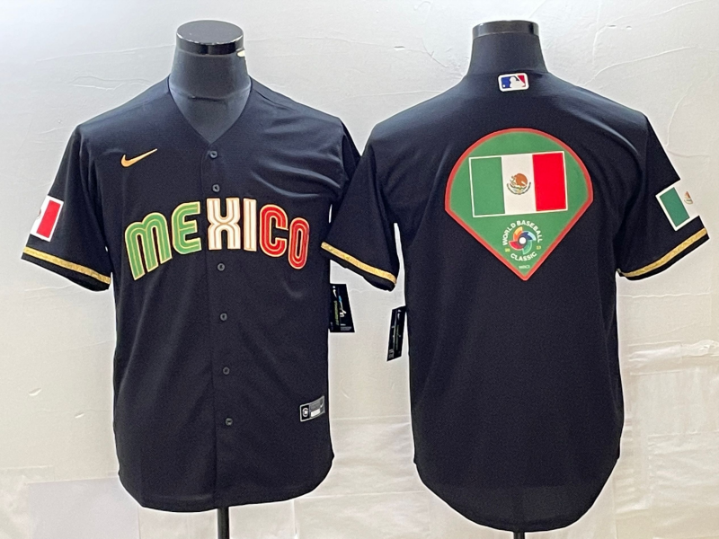 Mexico Black 2023 World Classic Team Big Logo Stitched Jersey - Zenithce