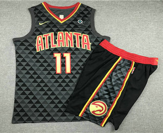Atlanta Hawks #11 Trae Young Black 2018 Swingman Stitched Jersey With Shorts - Zenithce