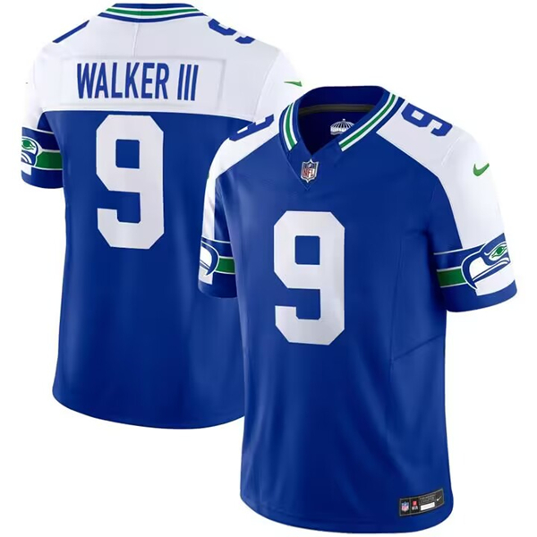Seattle Seahawks #9 Kenneth Walker III Royal 2023 F.U.S.E. Throwback Vapor Limited Stitched Jersey - Zenithce