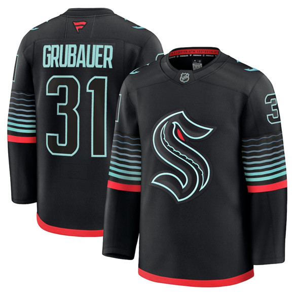 Seattle Kraken #31 Philipp Grubauer Black Alternate Stitched Jersey - Zenithce