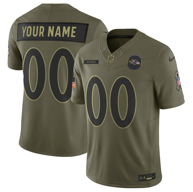 Baltimore Ravens Custom Olive 2025 F.U.S.E. Salute to Service Limited Jersey - Zenithce