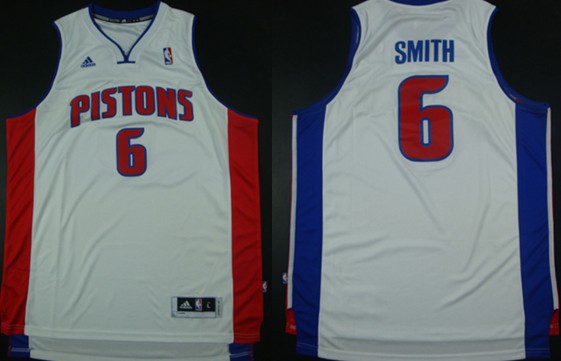 Detroit Pistons #6 Josh Smith Revolution 30 Swingman White Jersey - Zenithce